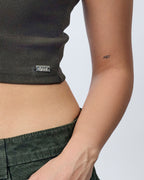 GREEN RIBBED TANK TOP