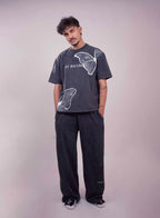 Black Acid Wash Baggy Pant