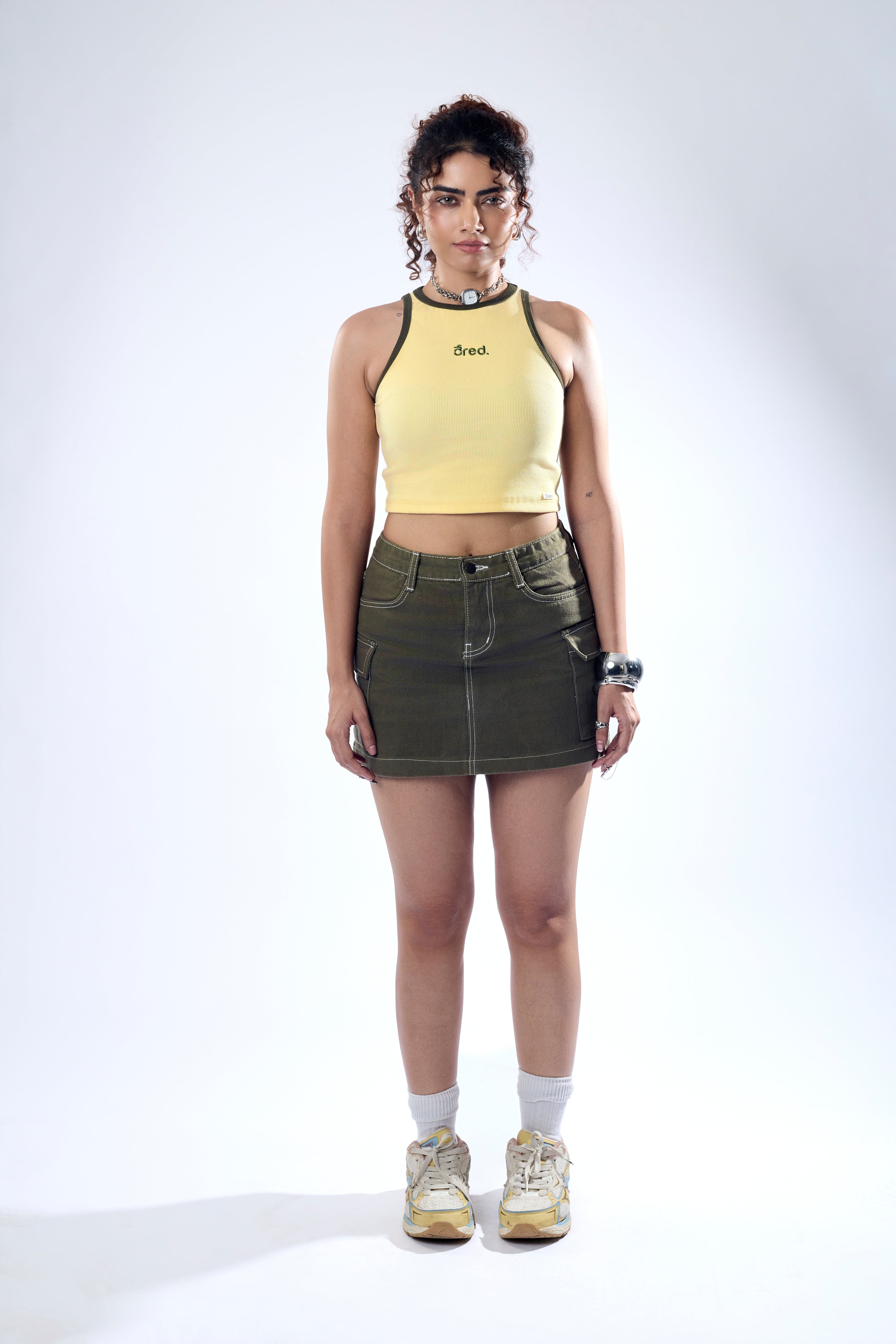 YELLOW RIBBED TANK TOP