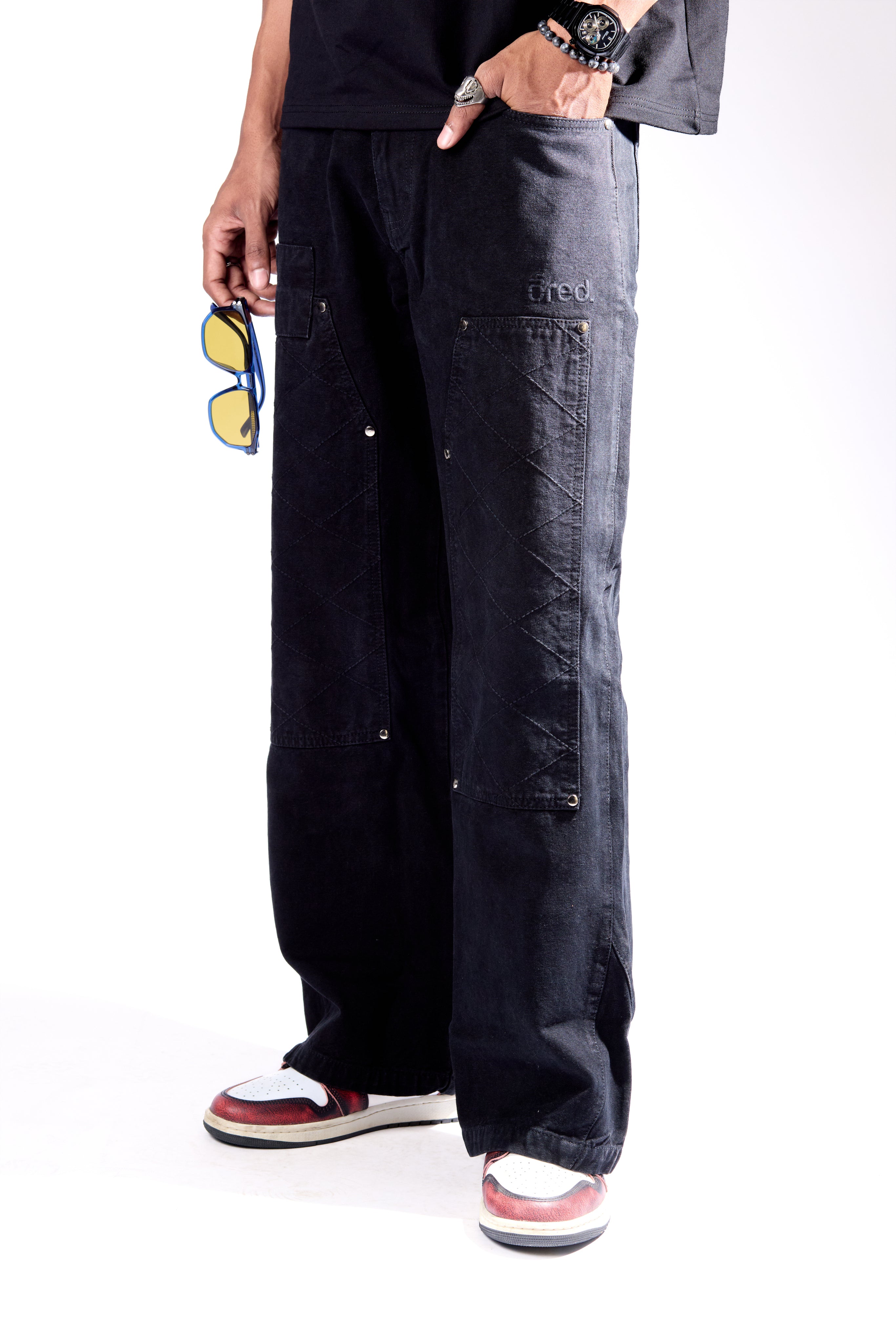 BLACK CARPENTER PANTS