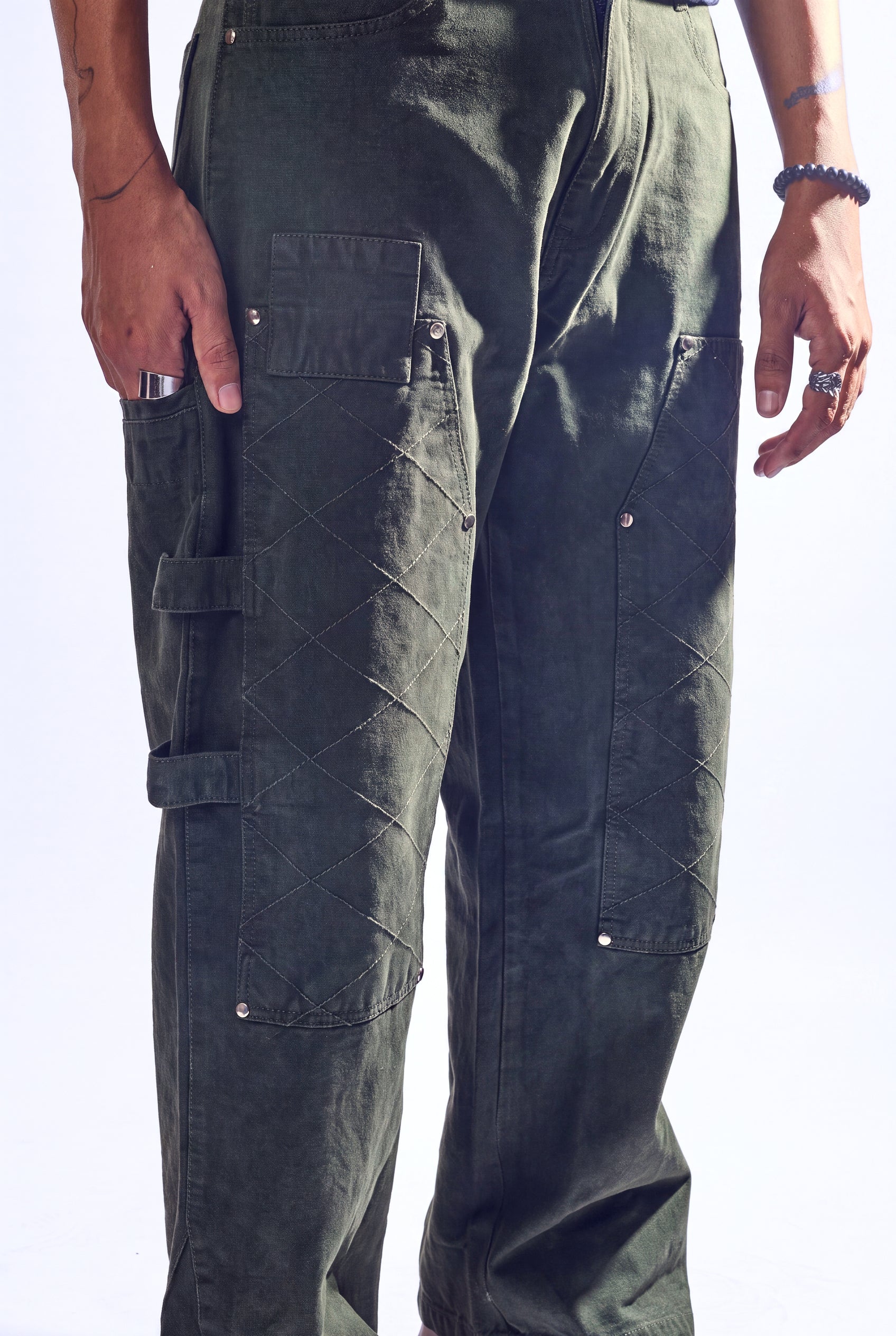 GREEN CARPENTER PANTS