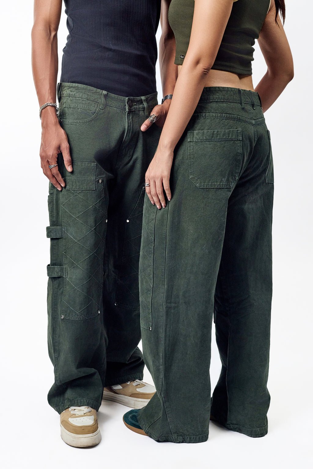 GREEN CARPENTER PANTS