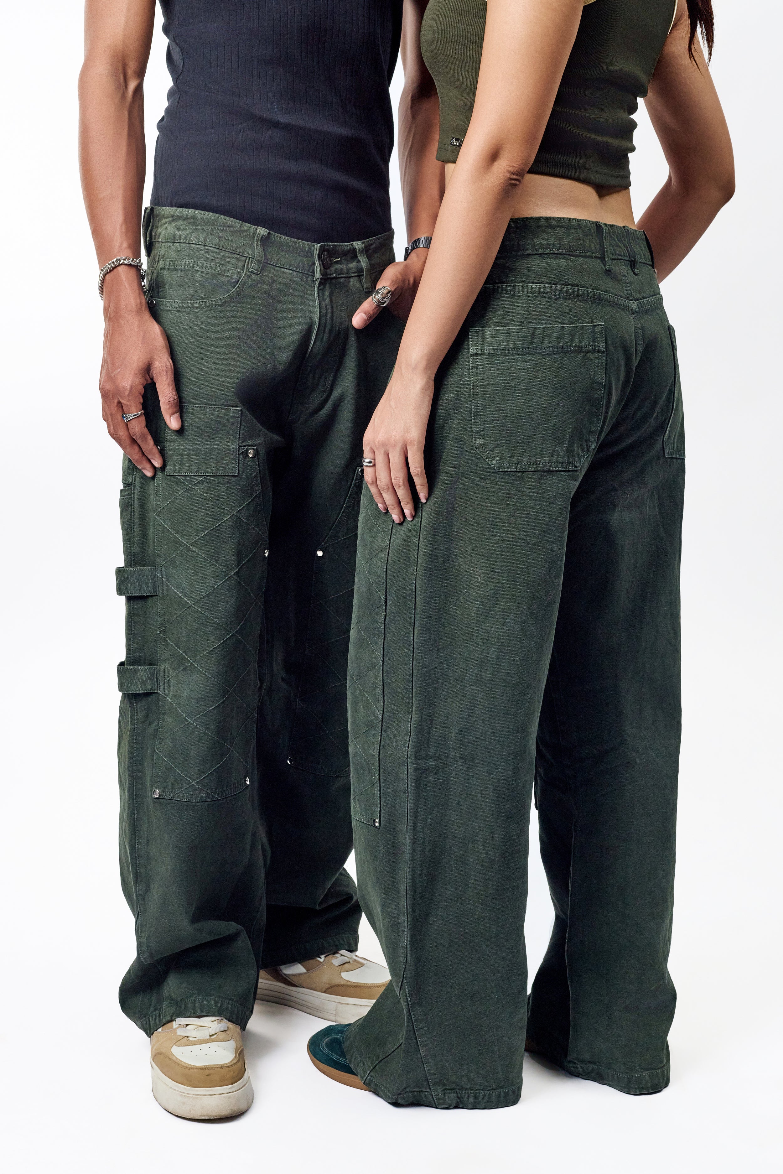 GREEN CARPENTER PANTS