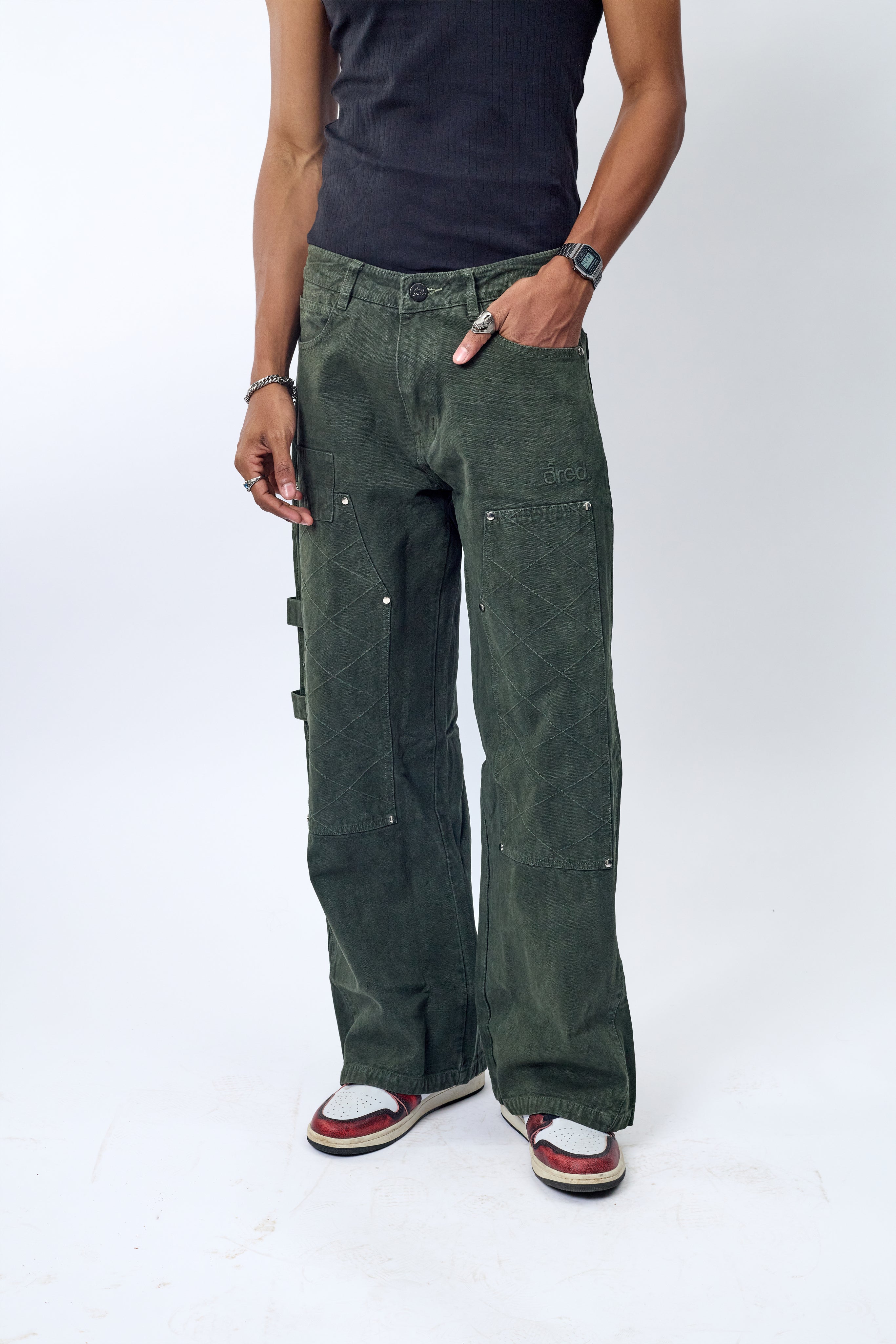 GREEN CARPENTER PANTS