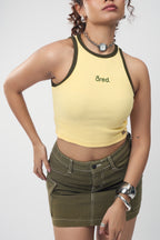 YELLOW RIBBED TANK TOP