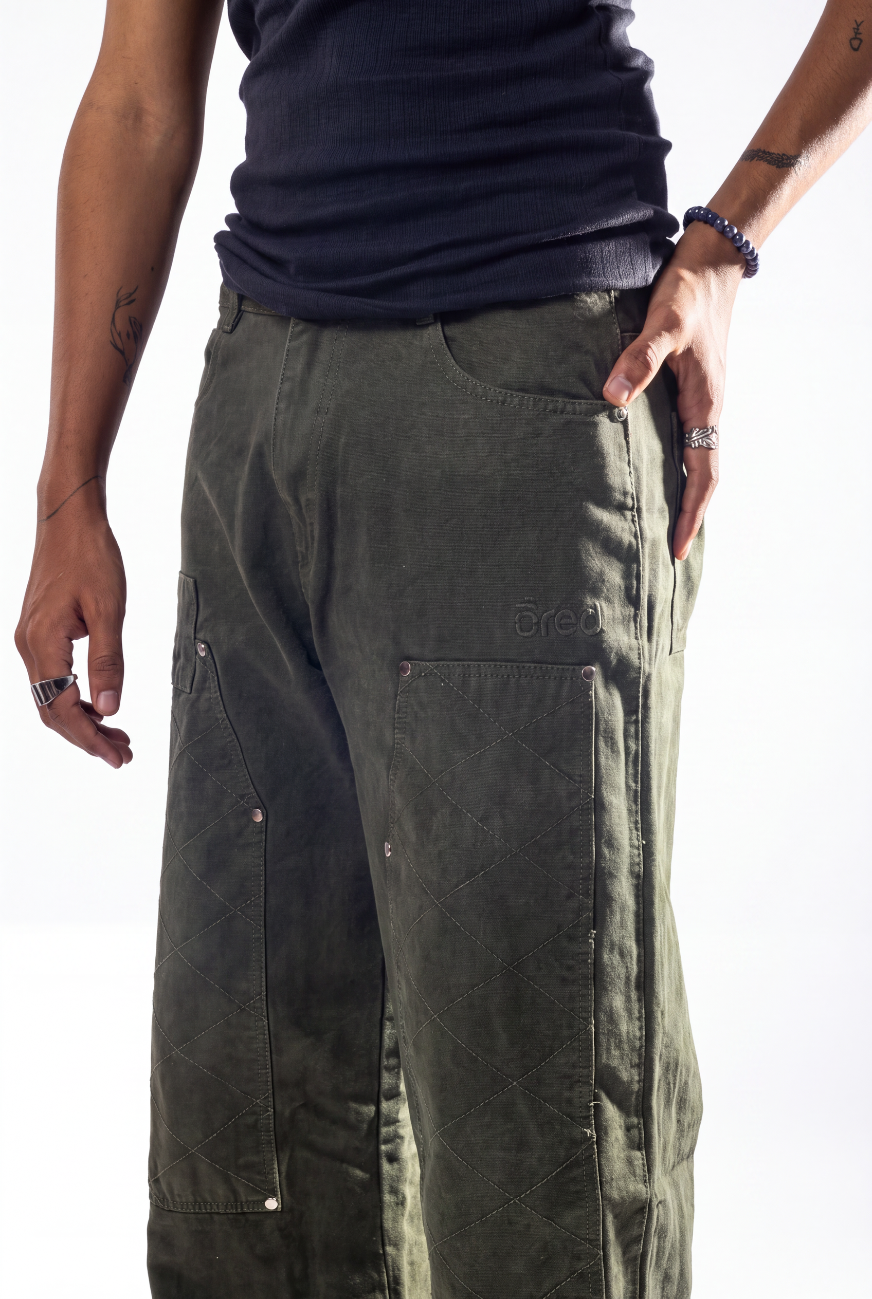 GREEN CARPENTER PANTS